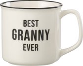 J-Line Tas Bericht Best Granny Porselein Wit / Zwart