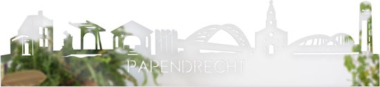 Skyline Papendrecht Spiegel - 100 cm - Woondecoratie - Wanddecoratie - Meer steden beschikbaar - Woonkamer idee - City Art - Steden kunst - Cadeau voor hem - Cadeau voor haar - Jubileum - Trouwerij - WoodWideCities