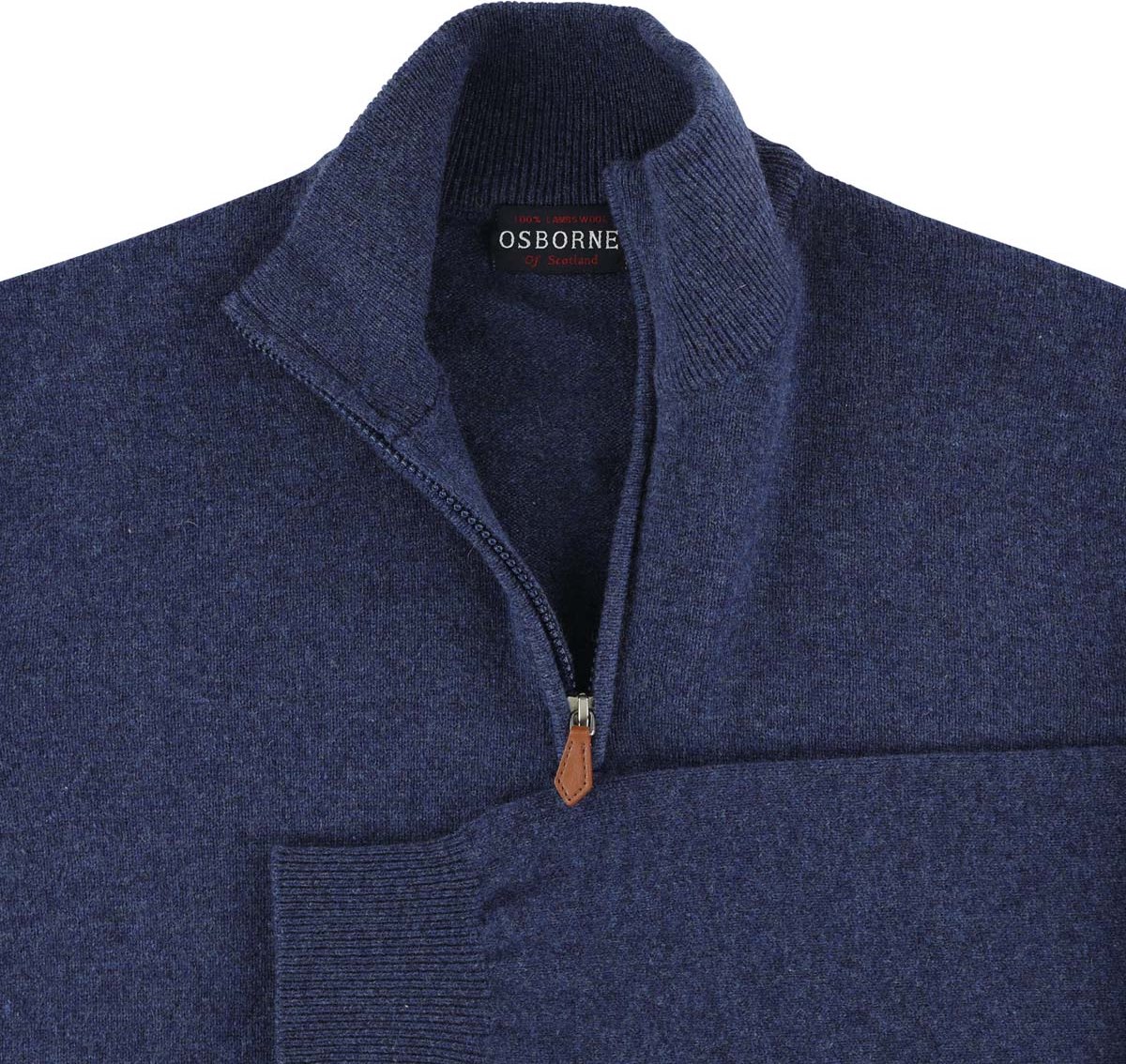 Osborne Knitwear Trui met rits heren - Lamswollen schipperstrui heren - sweater heren met rits - Rhapsody - L