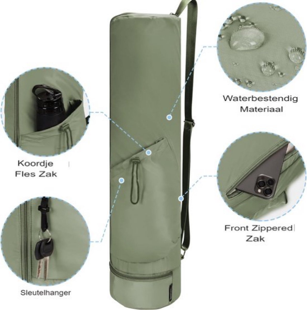 Aucuu Yogamattas, Yogamatdrager met zakken Watreproof, Yogamattas Groot