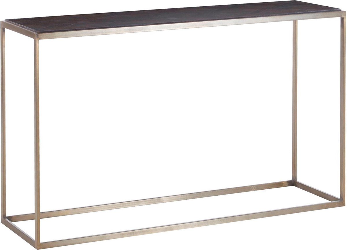 Notio Living Ulrich|Nachtkastje in antiek messing / walnoot Gouden