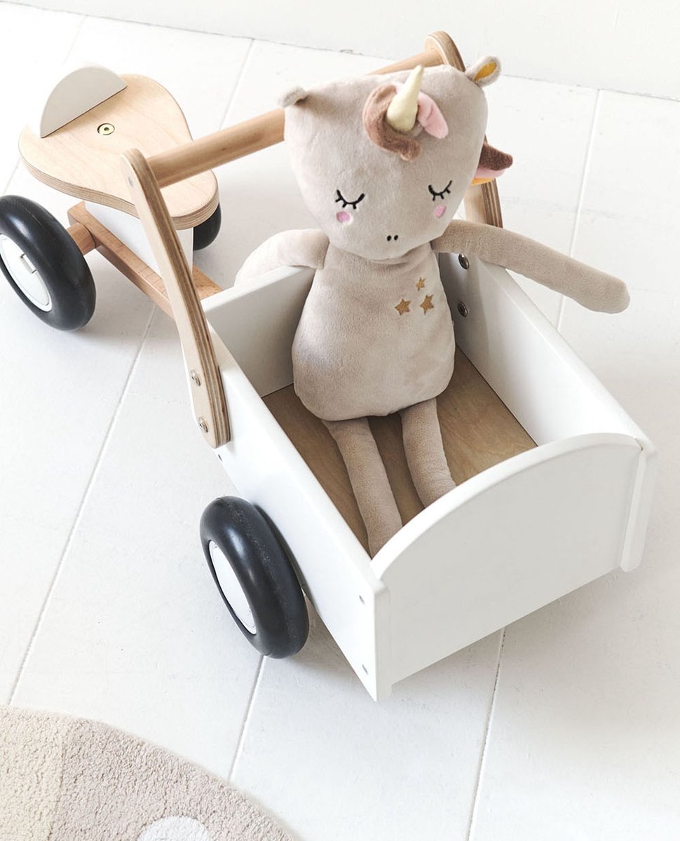 Petite Amélie ® Loopfiets - Loopbakfiets - Kinderfiets - Houten - Vanaf 1 jaar - Stimuleert motoriek & balans - Wit thumbnail 3