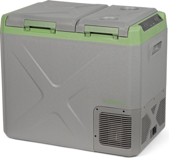 Steamy-E Single Zone Elektrische Compressor Koelbox - Dual Compartment - 41 liter - 12V en 230V - voor auto en camping - Grijs