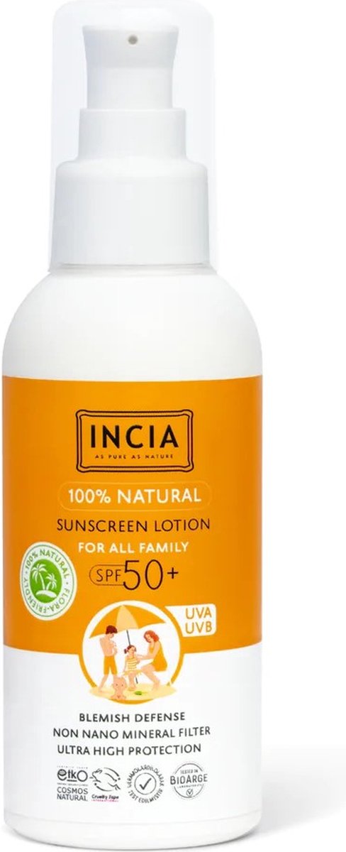 Incia - Natuurlijke Zonnebrandcrème - Voor alle Familieleden - SPF 50