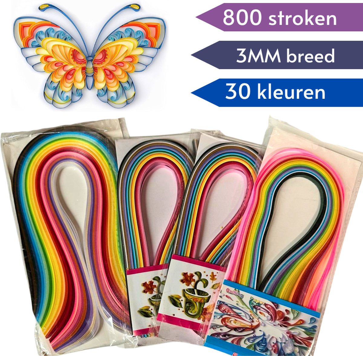 Quilling Set voor beginners in opbergbox - Filigraan papier, Bord met kurk + Spelden + Rolpen + Pincet - Gereedsschap voor filigraan papierkunst — afbeelding 5