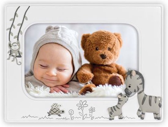 ZEP - Kunststof Baby Fotolijst met zebra's / Gabriele Wit voor foto 15x10 - EE324H