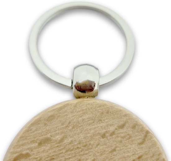 Sujhyrty 100 Stuks Houten Sleutelhanger Blanks - Ronde DIY Sleutelhanger