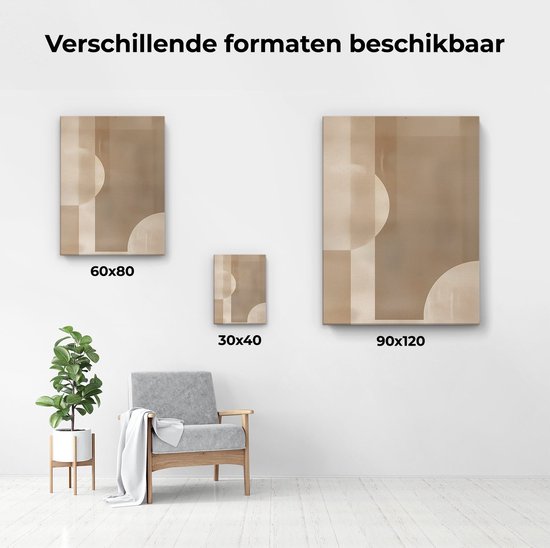 Artaza Peinture sur toile Beige et Wit Image abstraite – 60 x 80 – Décoration murale – Photo sur toile – Impression sur toile