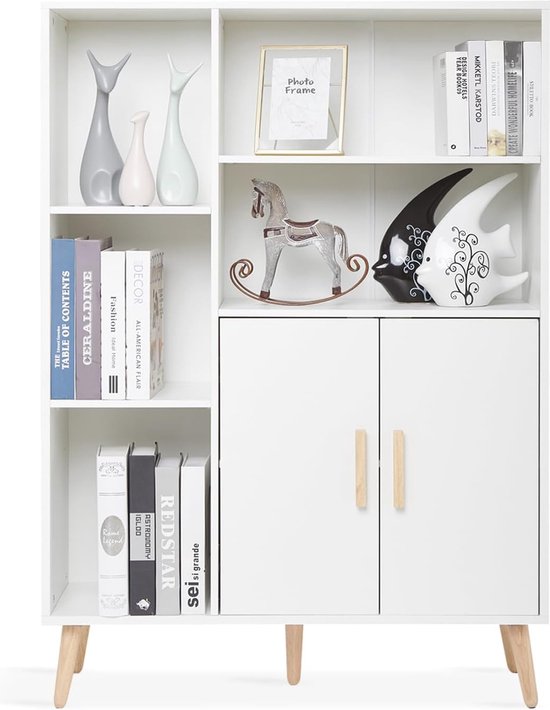 KLAM HOME Sideboard Kommode Wohnzimmerschrank mit gravierter Textur viel Stauraum (2 Schubladen 3 Türen), für Schlafzimmer Wohnzimmer Küche