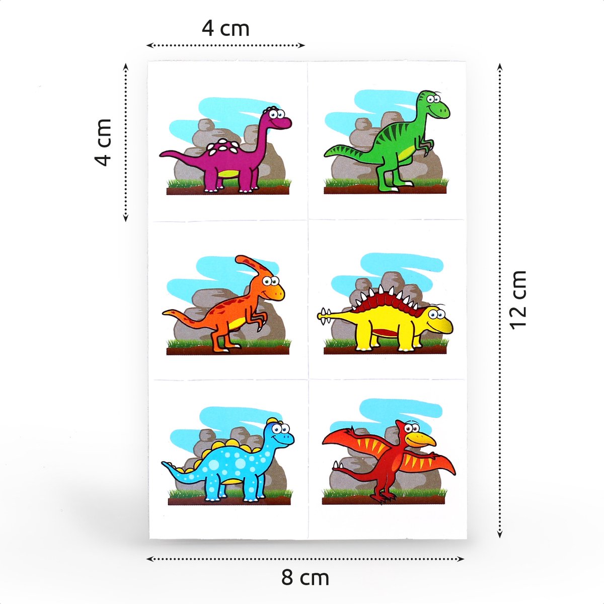 Isa's Friends® - Tattoo's kinderen 36 stuks - Uitdeelcadeau Dino's - Traktatie - Tijdelijke tattoo - Plak tattoo's — afbeelding 5