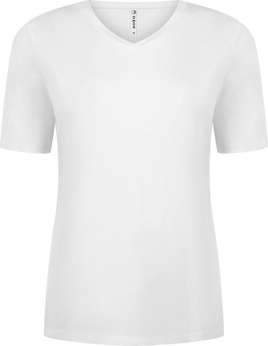 Zoso T-shirt Peggy T Shirt With Spray Print 242 0016 White Dames Maat - XL