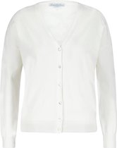 Red Button Vest Cardigan Fine Knit Srb4196 Off White Dames Maat - L