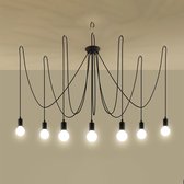 Hanglamp Edison Zwart 7-Lichts - Giga Meubel