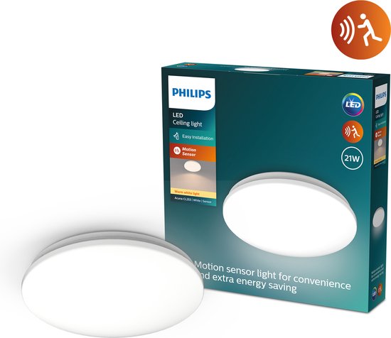 Foto: Philips acuna plafondlamp 21w warmwit licht ingebouwde bewegingssensor