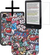 Hoes Geschikt voor Kobo Clara Colour Hoesje Bookcase Cover Hoes Met Screenprotector - Hoesje Geschikt voor Kobo Clara Colour Hoes Cover Case - Graffity