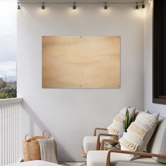 Affiche de jardin structure en cuir couleur claire 120x80 cm - Toile de jardin / Toile d'extérieur / Peintures d'extérieur (décoration de jardin)