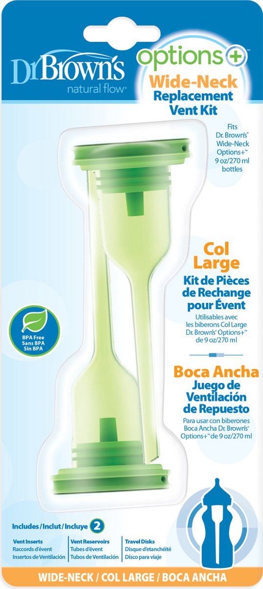Dr. Brown's Options+ Replacement Kit - Voor Brede halsfles 270ml - 2 stuks van Dr. Brown's — afbeelding 2