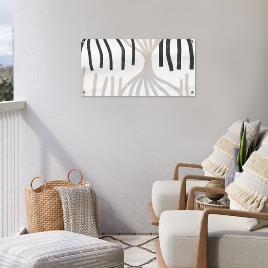 Tuinposter - Pastel - Abstract - Patronen - Poster voor buiten - Schuttingdoek - Muurdecoratie - 80x40 cm - Tuindoek - Buitenposter