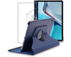 ebestStar - Hoes geschikt voor Huawei MatePad 11 (2021), Roterende Etui, Case, 360° Draaibaar hoesje, Donkerblauw + Gehard Glas