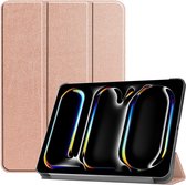 Tri-Fold Book Case met Wake/Sleep - Geschikt voor iPad Pro 13 (2024) Hoesje - Rose Gold