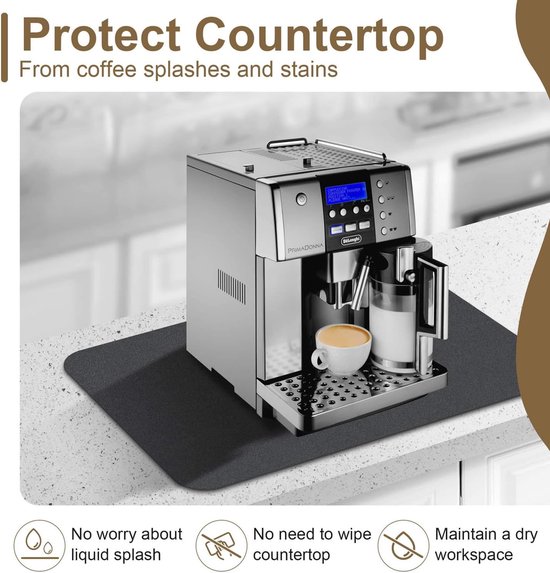 Zeynomax - Antislip Siliconen Onderlegger Voor Koffiezetapparaat 48 X 30 Cm Grijze Beschermmat Voor Volautomatische Machines Duurzaam Barista Accessoire