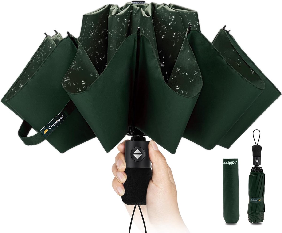 Parapluie Résistant Aux Tempêtes - Léger 390 G, Automatique, 98 Cm De Diamètre - Pour Voyage Et Quotidien - Homme Et Femme