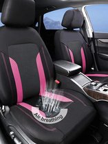 AUTO PLUS Set de housses de siège de voiture universelles en maille, Accessoires de vêtements pour bébé de voiture, intérieur unisexe, convient à la plupart des voitures Suv Track Van avec fermeture éclair compatible avec airbag