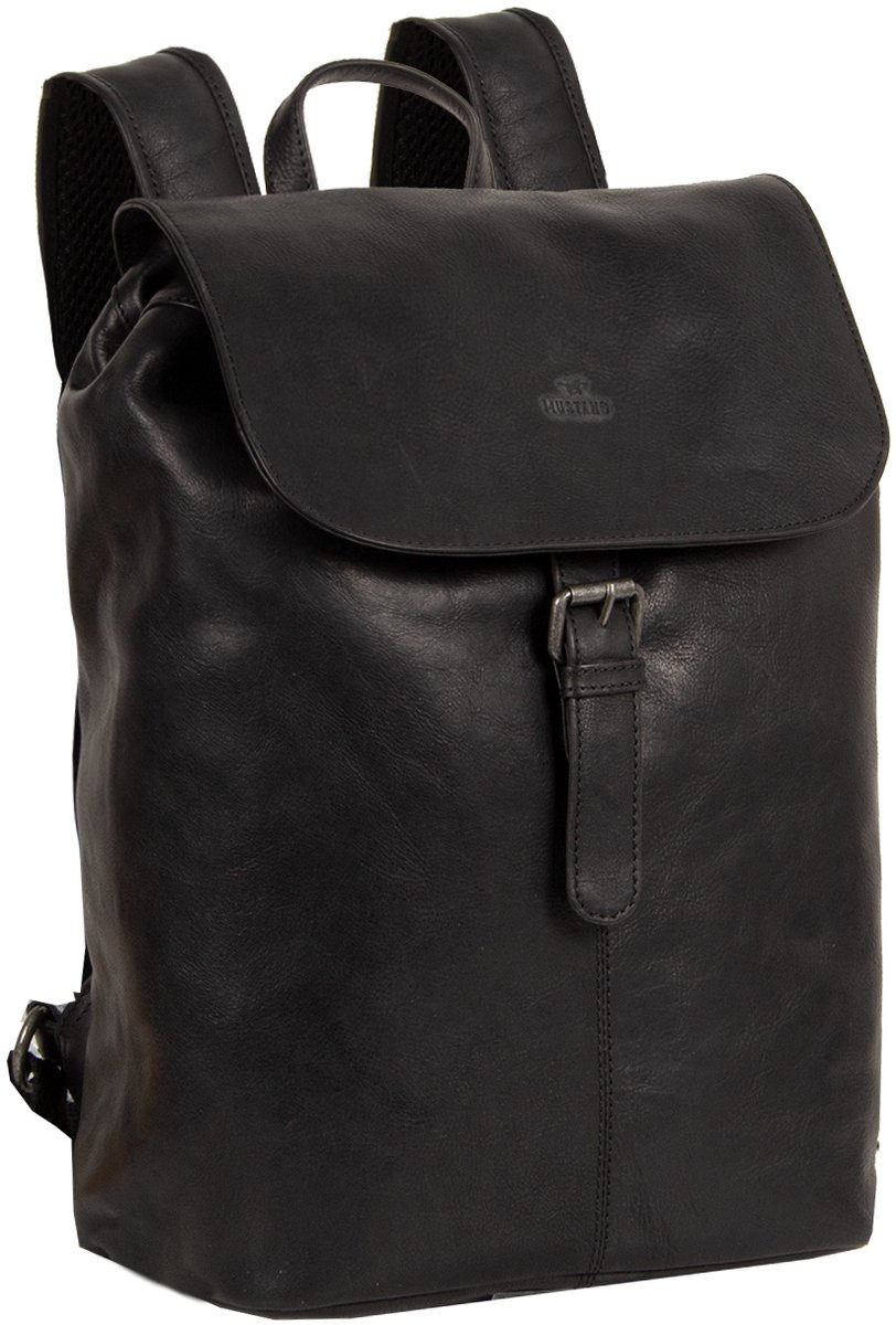 MUSTANG Leren Vrije tijd rugzak Rugzak Catania Leather Backpack Black Zwart