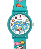 Timex Peanuts Weekender Color Rush TW2V78500 Horloge - Siliconen - Groen - Ø 36 mm