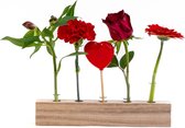 Letterbox Wood Standard & Red Flowers | 25,5Cm Width X 35Cm Height