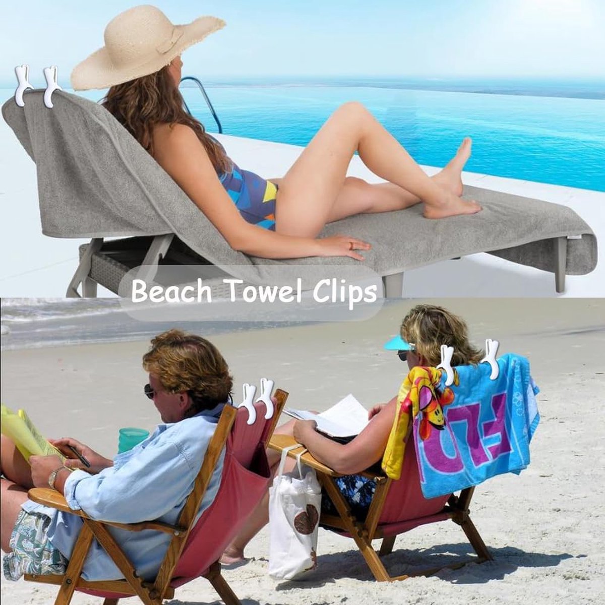 Lot De 8 Pinces à Linge En Acier Inoxydable - Grande Ouverture 6 Cm, Pour Serviettes De Plage, Couvertures, Vêtements épais