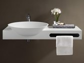 Shower & Design Hangende vaste wastafel met handdoekhouder - Wit - L100 x B54 x H20 cm - YUMIKO L 100 cm x H 20 cm x D 54 cm