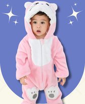 BoefieBoef Kitty minou Combinaison et pyjama pour bébé et tout-petit – Vêtements pour enfants – Costume d'animal – Disponible en plusieurs tailles et designs – Blanc rose
