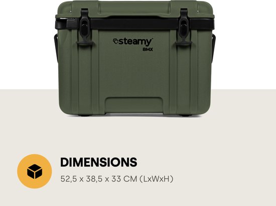 Steamy BMX 26 - Koelbox voor de Bouw - 26 Liter - Groen van Steamy — afbeelding 5