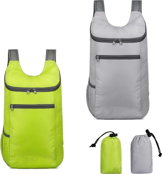 2 stuks ultralichte opvouwbare rugzakken, kleine wandelrugzak, waterdichte wandelrugzak, ultralichte outdoor rugzak, opvouwbare rugzakken voor outdoorsport, reizen, wandelen, kamperen, fietsen