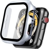 Apple Watch Series 4 / 5 / 6 / SE - 44 mm - Zilver Screen Protector - iMoshion Full Cover Hard Case / Hoesje - Zilver