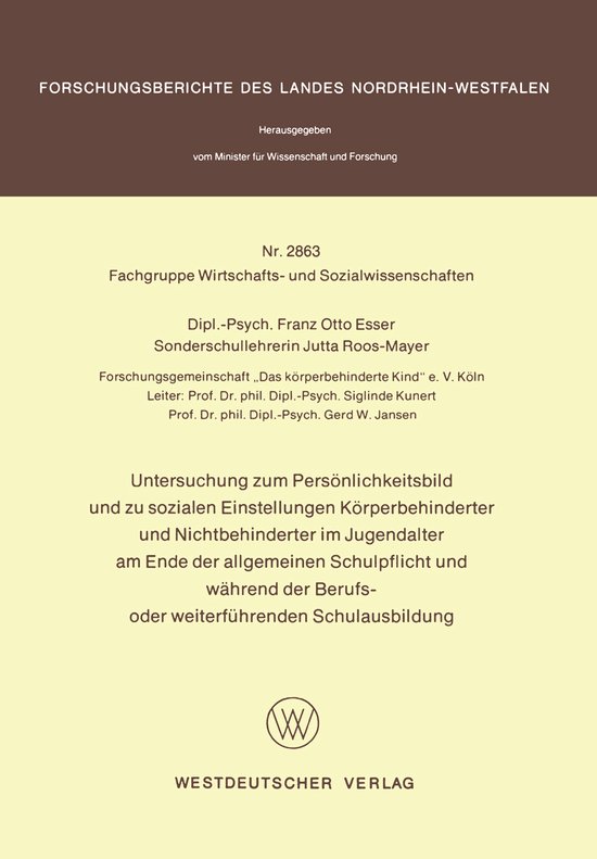 Untersuchung Zum Persönlichkeitsbild Und Zu Sozialen Einste ... - cover