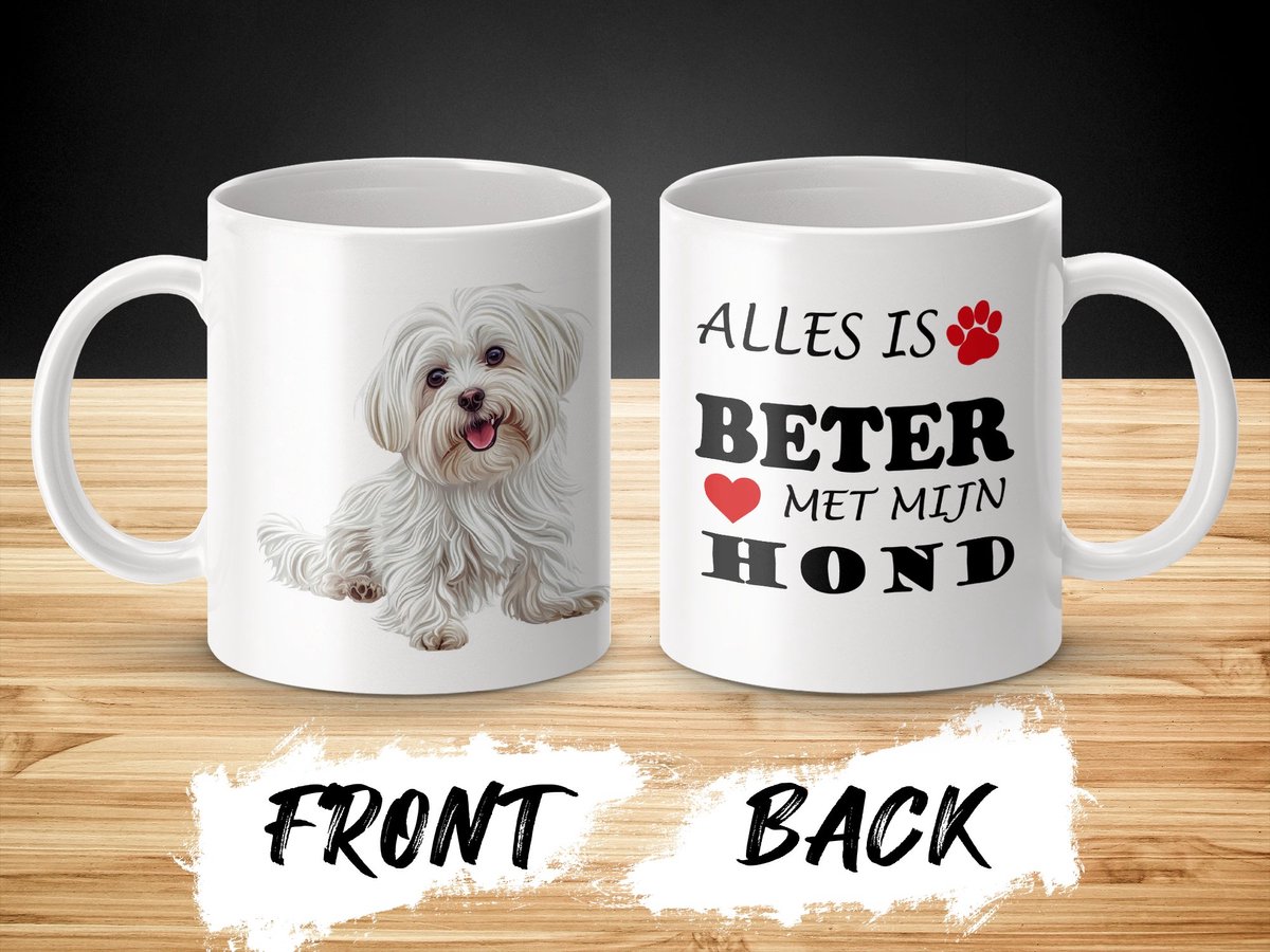 Mok Maltese Alles is beter met mijn hond - dog - doglover