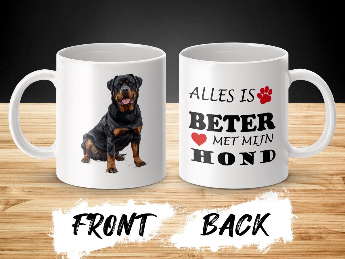 Mok Rottweiler Alles is beter met mijn hond - dog - doglover