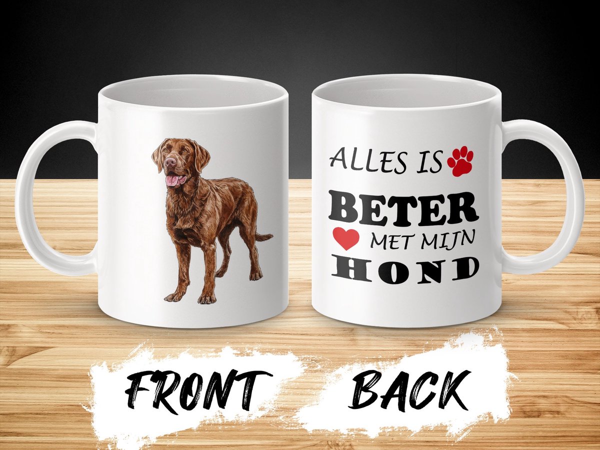 Mok Chesapeake Bay Retriever Alles is beter met mijn hond - dog - doglover