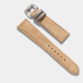 B&S Leren Horlogeband Luxury - Refined Light Brown Suede - 20mm