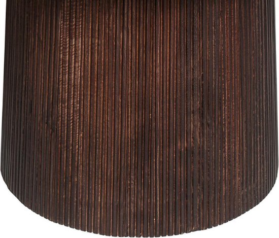 Ronde donkerbruine tafel 'Miguel' | Massief mangohout | 76H x 130B x 130D cm