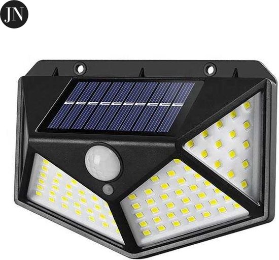 JN® - JN Solar Buitenlamp met Bewegingssensor - Buitenverlichting Zonne Energie - Tuinverlichting - Wandlamp Buiten - Met Sensor - Solar Buitenlamp met bewegingssensor - Wandlamp - Wandlamp op zonne energie - Waterdicht - LED