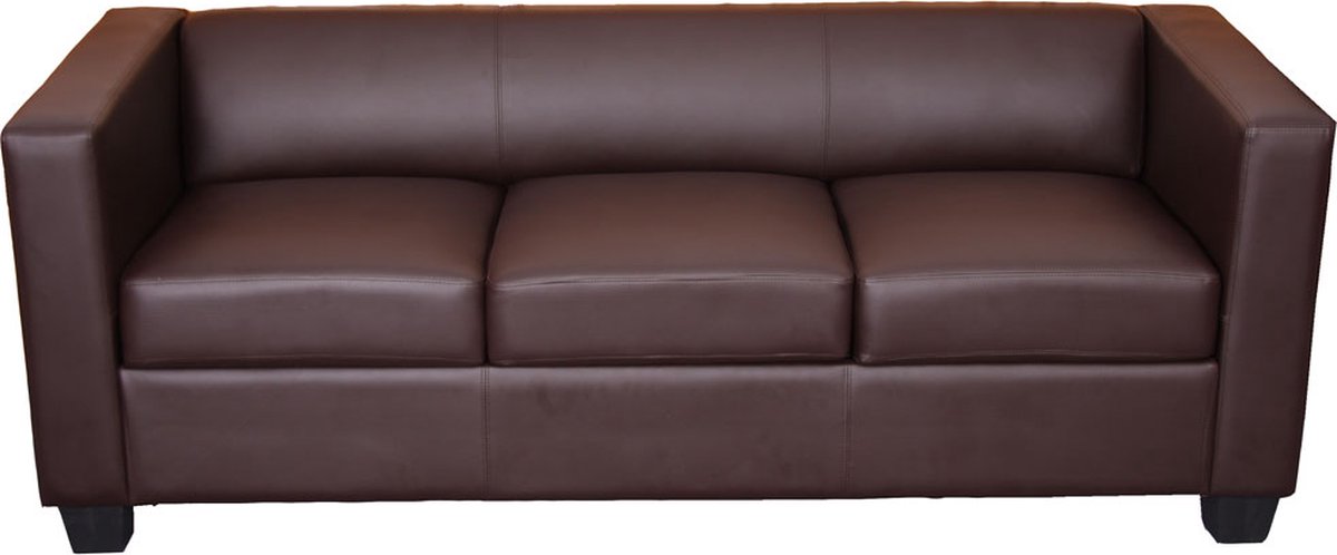 Cosmo Casa 3-Zitsbank - Loungebank - Kunstleer - Koffie