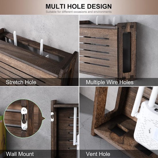 Boîte De Rangement Pour Routeur WiFi Avec Porte D'armoire, étagère