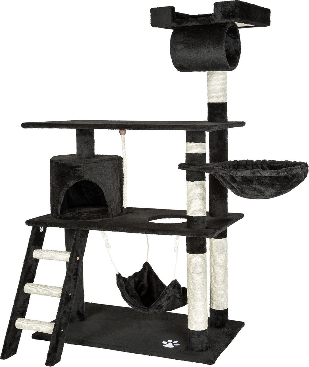 Zwarte Katten krabpaal – Luxe Kattenhuis voor Katten en Kittens – Krabpaal 141cm hoog