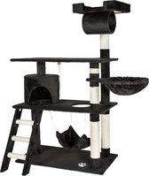 Zwarte Katten krabpaal - Luxe Kattenhuis voor Katten en Kittens - Krabpaal 141cm hoog