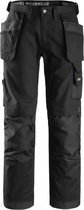 Pantalon de travail Snickers Canvas + - avec poches holster - noir / noir - Taille 46