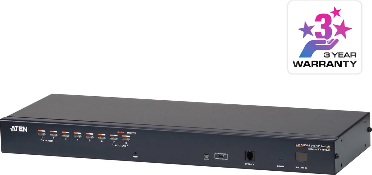 ATEN KH1508Ai KVM Over IP switch, VGA, PS/2-USB via Cat 5, 8 poorts