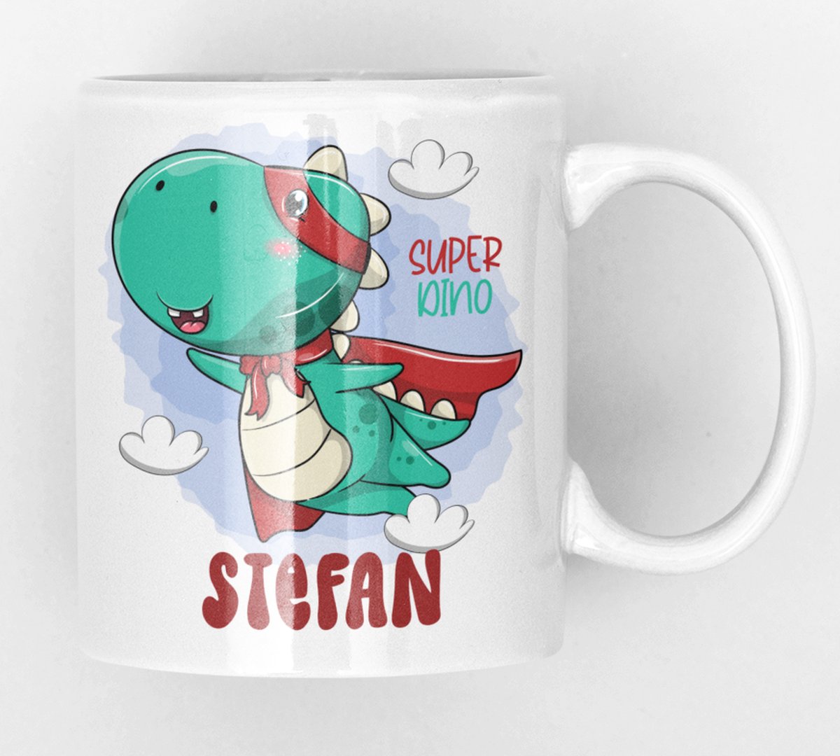 Mok met super dino en naam